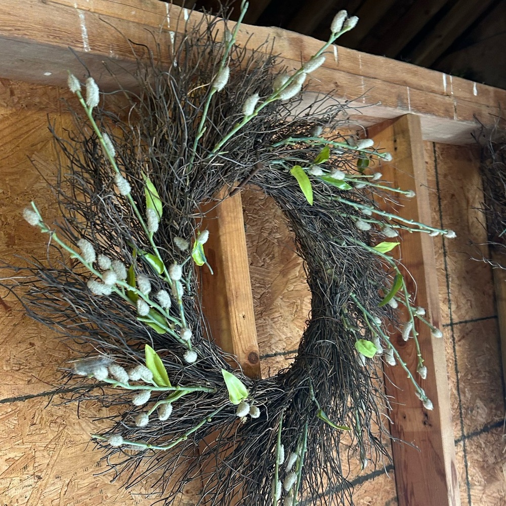 Natural Willow and Greenery Holiday Wreath